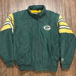 Vintage Green Bay Packers men’s medium puffer jacket logo seven